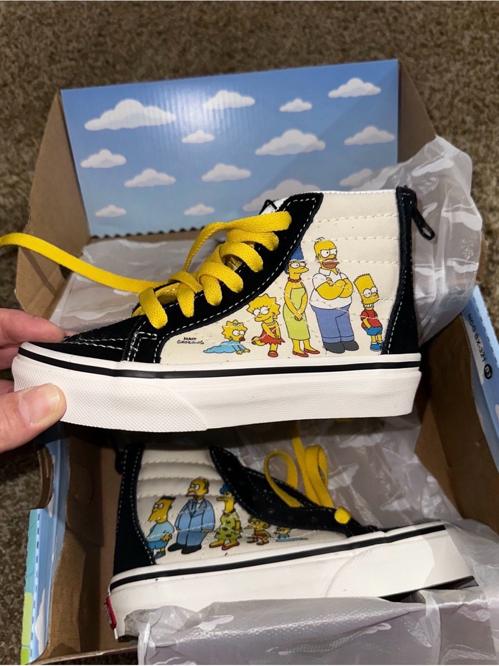 Vans Kids Simpsons High-Top Sneakers - Black/White/Yellow